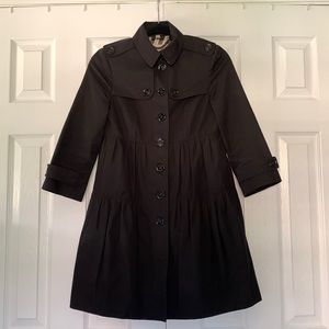 Burberry Black Trench Coat - size 2